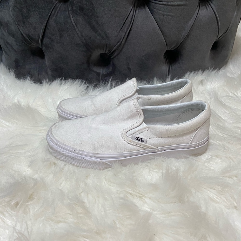 White slip on vans